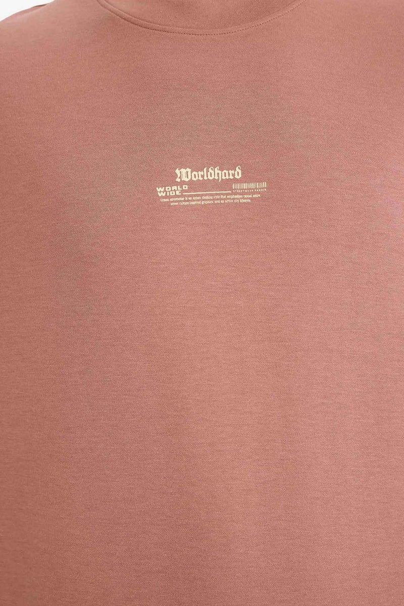 DeFacto Pink Man Breathable Loose Fit Printed T-Shirt Casual - Image 4